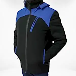 Sars Softshell Siyah Mavi Detaylı Kışlık Mont