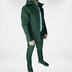 Sars Softshell Kışlık Haki Siyah Detaylı Mont Pantolon Takım