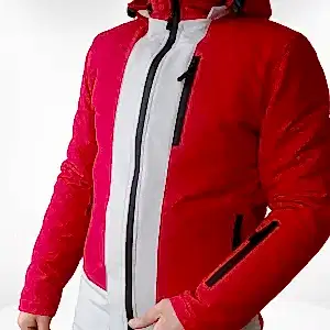 Sars Softshell Kırmızı Gri Detaylı Kışlık Mont